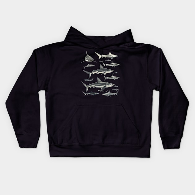 Shark Leaping Legends Kids Hoodie by Mckenna Paucek